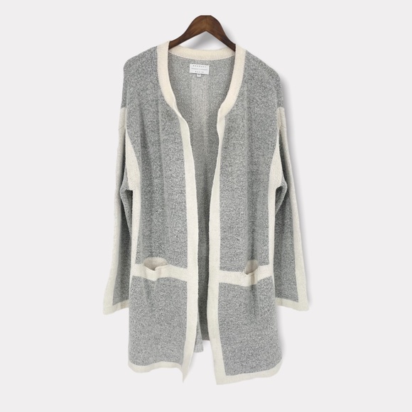 Kendall & Kylie Gray & Ivory Color Block Cardigan - Picture 1 of 6